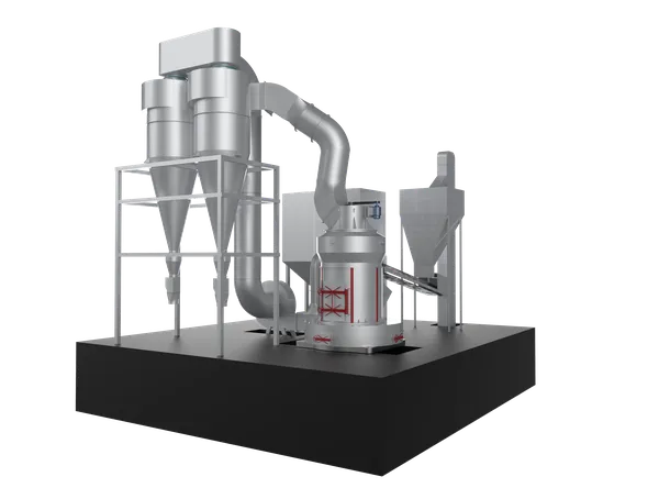 CRRM Raymond mill system showing grinding, air classification and collection equipment